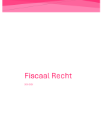 Samenvatting - fiscaal recht (B2G019)