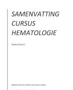 Samenvatting Bloed 1  Geneeskunde UA BA1SEM2 2025-2026