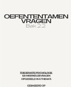 Oefententamen basiskennis 2.2 Toegepaste Psychologie 