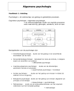 Samenvatting algemene psychologie basis