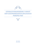 Samenvatting Gedragsverandering vanuit een gezondheidspsychologisch perspectief