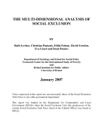 Vertaling Hoofdstuk 2 the multi-dimensional analysis of social exclusion voor studie socialwork 