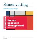 Boeksamenvatting Personeelspsychologie (HRM)