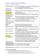 summary international business for E&BE