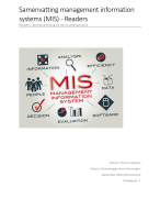 Samenvatting Management Informatie Systemen - MIS - Readers  + boek - Informatiemanagement