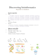 Bdisc samenvatting (Bio-informatica, HBO)