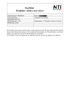 Portfolio: Advies rondom Stress. Behaald met 7.9
