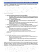 Summary of the articles Management of Product Innovation RUG