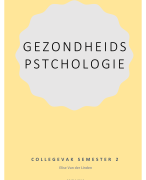 Samenvatting colleges Gezondheidspsychologie