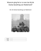 praktische Opdracht geschiedenis over kenmerkend aspect: De Duitse bezetting van Nederland.