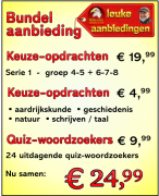 Keuzeopdrachten voor groep 4-5-6-7-8 - alle maanden + vakken + 24 quiz-woordzoekers