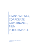 Onderzoek Transparency, corporate governance & firm performance in The Netherlands