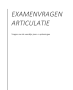 Articulatie 1: examenvragen voorbije jaren + oplossing