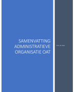 Samenvatting Administratieve Organisatie OAT (Geen procesbeschrijvingen)