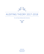 Auditing Theory (Nyenrode 2017-2018)