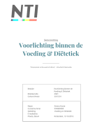 Samenvatting informatie - Voorlichting binnen de Voeding & Diëtetiek