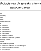 Samenvatting pathologie van de spraak-, stem en gehoororganen