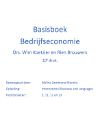 Samenvatting Basisboek Bedrijfseconomie: 5,11, 12, 13