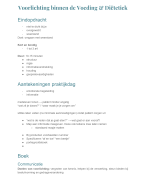 Samenvatting informatie - Voorlichting binnen de Voeding & Diëtetiek