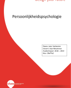Persoonlijkheidspscyhologie samenvatting cursus en powerpoint