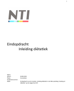 Eindopdracht Inleiding diëtetiek
