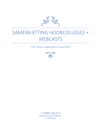 Samenvatting van de hoorcolleges en webcasts