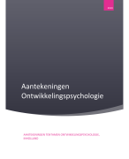 Aantekeningen Ontwikkelingspsychologie 2019