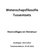 Samenvatting Wetenschapsfilosofie voor Geesteswetenschappen (Deel 1)