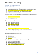 Financial Accounting Multiple Choice Answers
