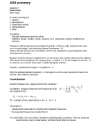 Extensive summary lectures Applied Data Analysis