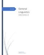 General Linguistics summary