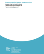 Communicatietheorie Samenvatting (beeldtaal, reader steehouder, communicatie & planning)