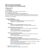 Samenvatting klinische psychologie 