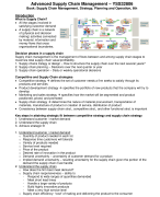 Advanced supply chain management - summary lectures (YSS-32806)
