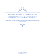 Samenvatting jurisprudentie arbeidsovereenkomstenrecht