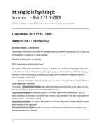 Samenvatting Colleges & Boek Psychologie Hoofdstuk 1,4,5,6,7,8,9