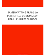 Samenvatting: Frans La Petite Fille De Monsieur Linh | Philippe Claudel