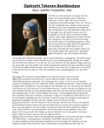 Beeldanalyse Meisje met de Parel - Johannes Vermeer TEKENOPDRACHT
