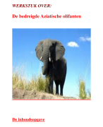 WERKSTUK OVER:  De bedreigde Aziatische olifanten (TOPPER!!)