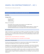 Samenvatting HC 1 Zaken- en contractenrecht 