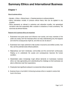 Ethics and International Business Summary Chapters 1-9