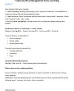 Finance and Risk Management Summary Weeks 1–7