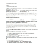 Linear Algebra Summary for chapters 1, 2, 3, 4, 6