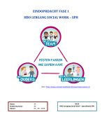 Eindopdracht Fase 1 HBO leergang social work - specialisatie SPH