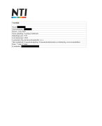 NTI Tentamenopdracht Productontwikkeling binnen Voeding en Diëtetiek