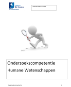onderzoekscompetentie humane wetenschappen