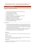 Samenvatting Verzekeringsrecht (1e jaar FVE aan KdG)