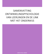Samenvatting: Leerling & Ontwikkeling (samenvatting, begrippenlijst en voorbeelden)