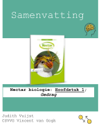 Samenvatting: Nectar biologie: Hoofdstuk 1 t/m 8 (VWO 4)