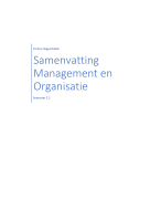 Samenvatting Management en Organisatie - Fontys Semester 2.1